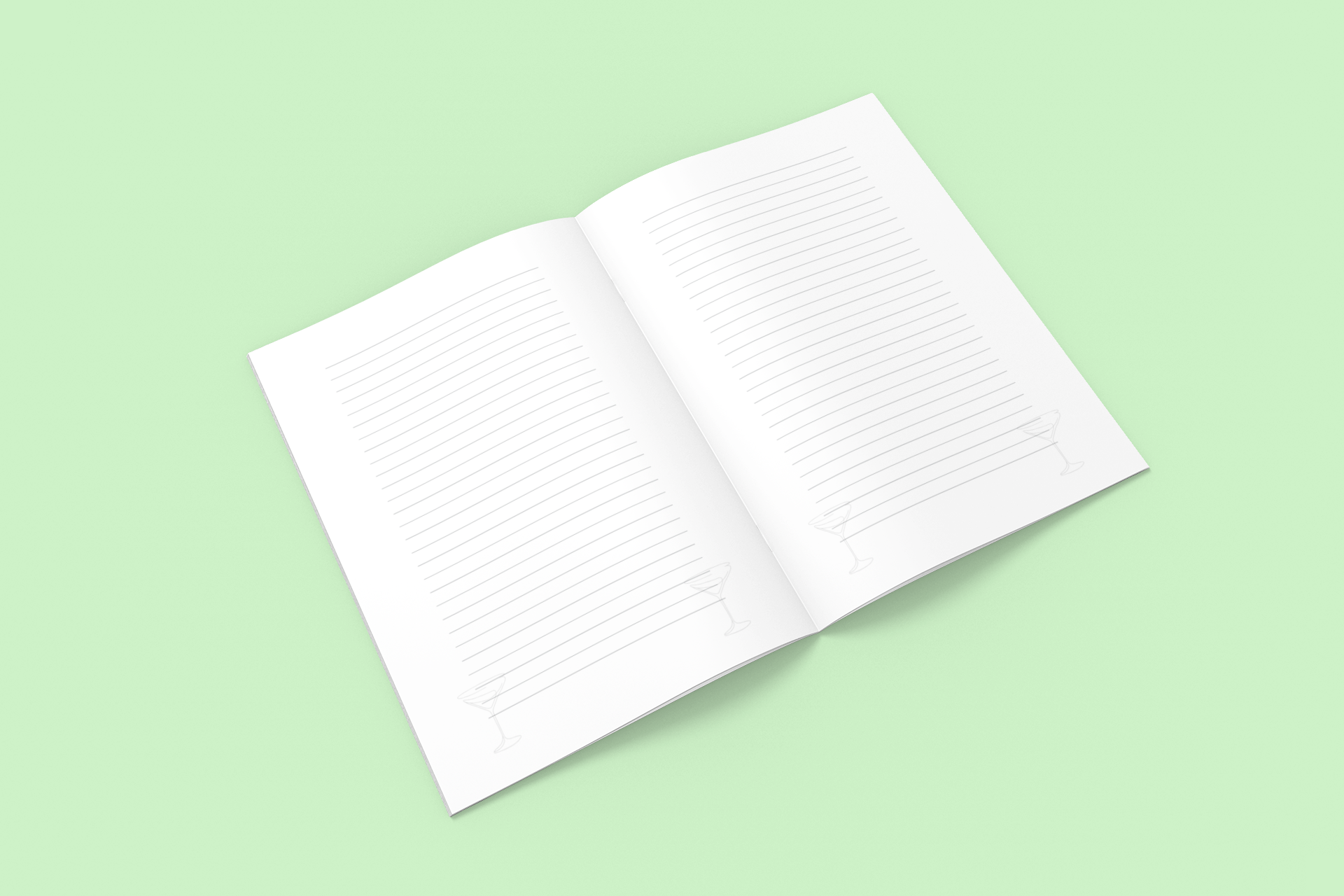 Open lined interior pages of Avoiding Responsibilities 6x9 paperback notebook