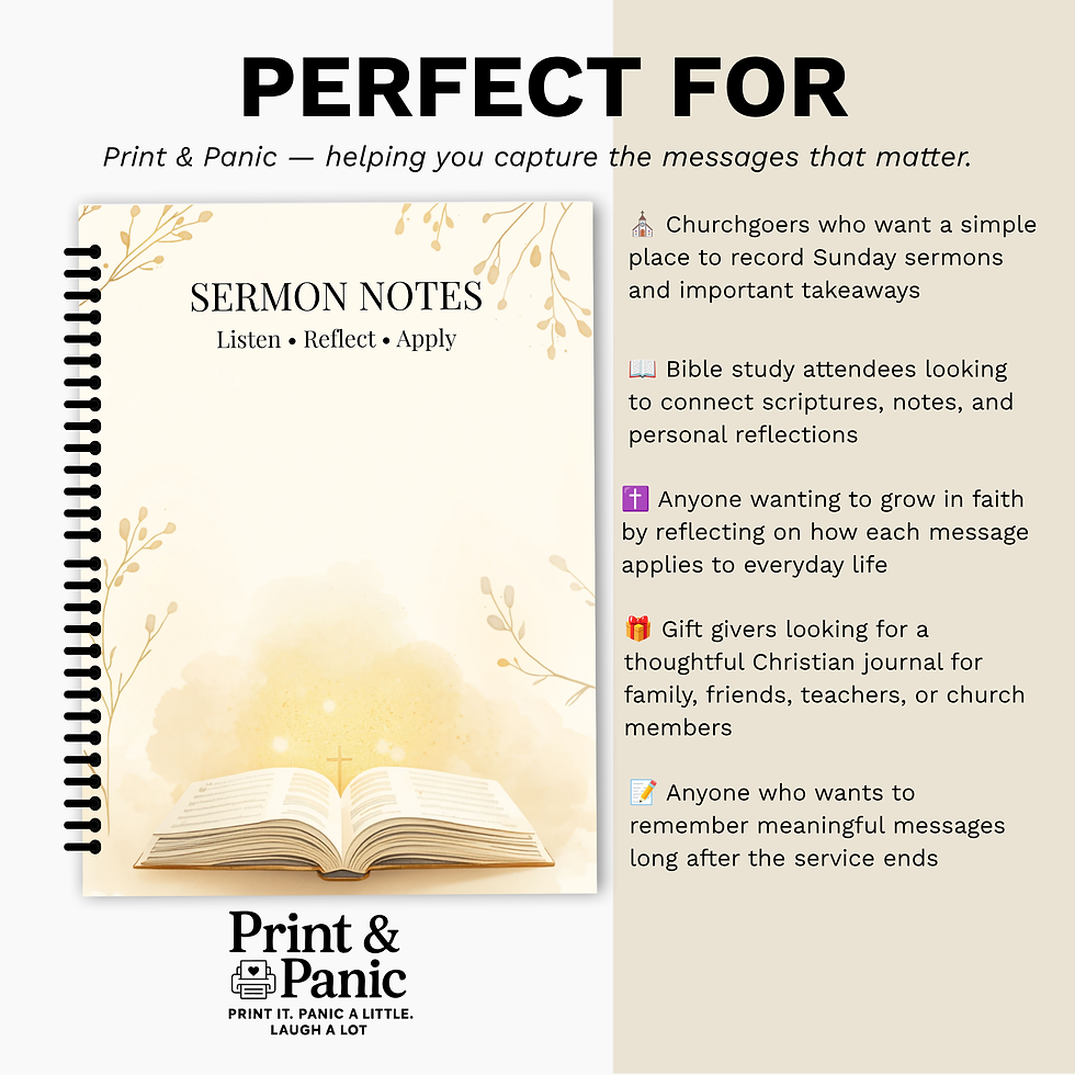 Thumbnail: Sermon Notes Christian journal with Bible cover for church, Bible study, spiritual growth, and Christian gifting