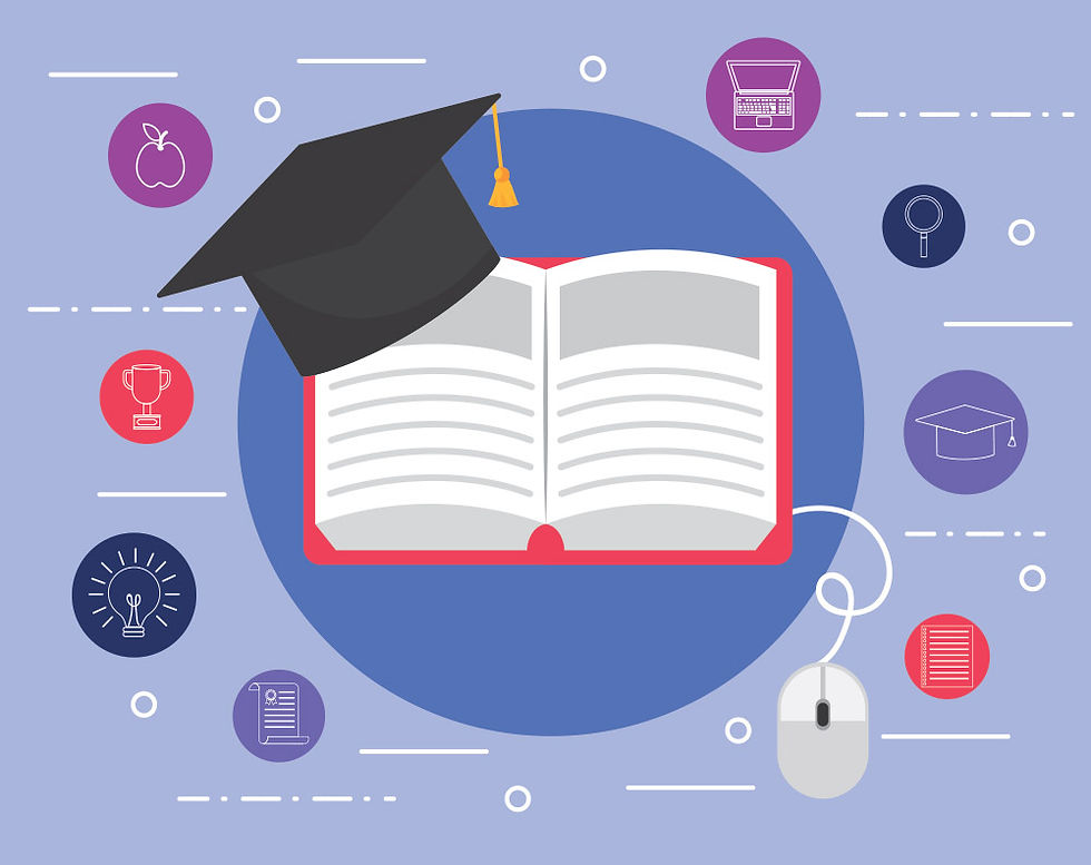 graduation cap over a book image