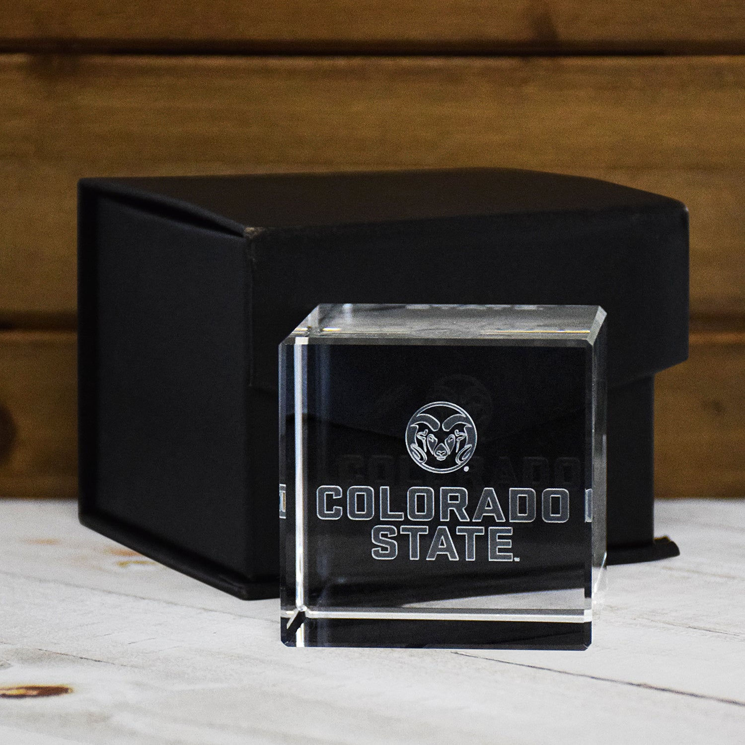 Colorado St Logo Crystal Cube
