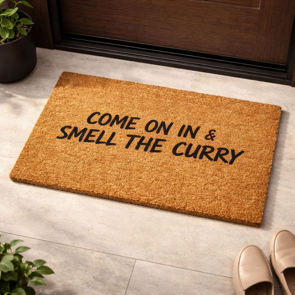 Come On In Smell the Curry doormat from Peace Greet