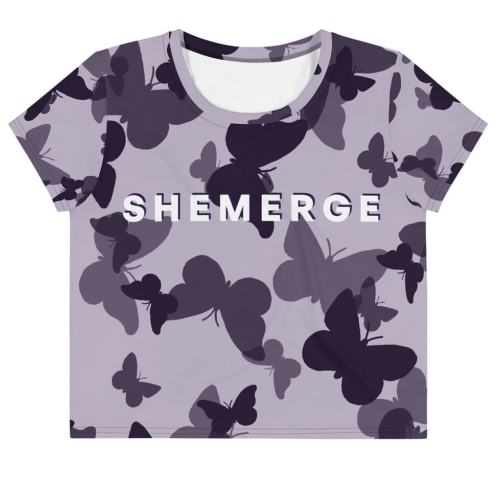 Butterflies Crop Shirt