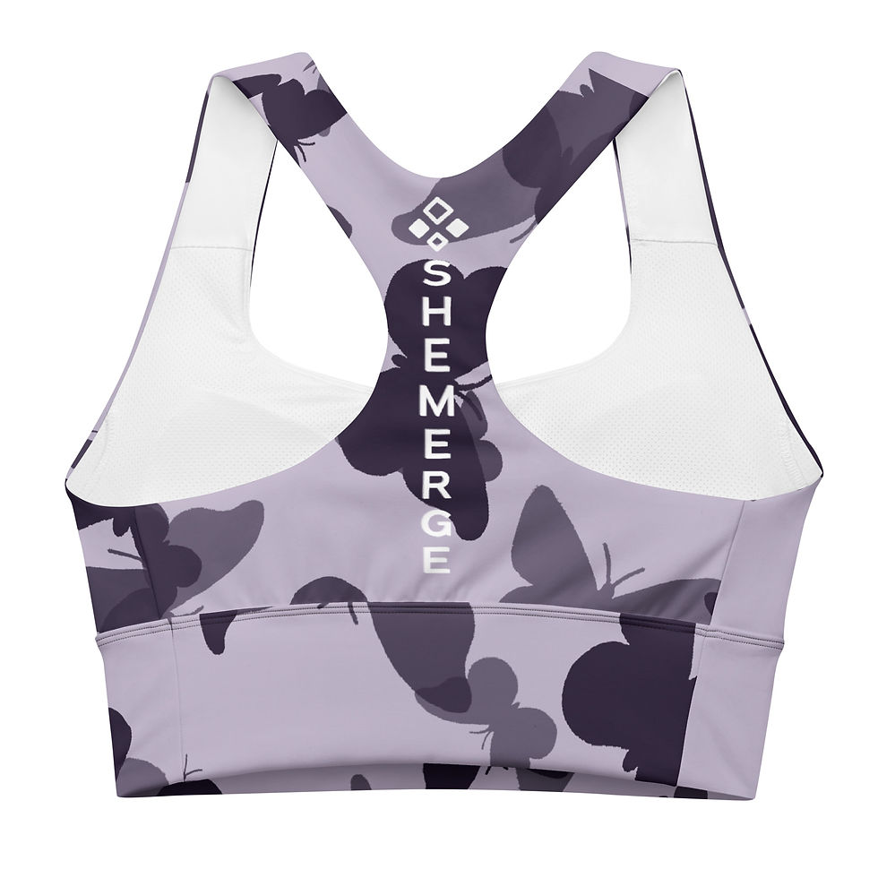 Thumbnail: Butterflies Sports Bra - Plus Size