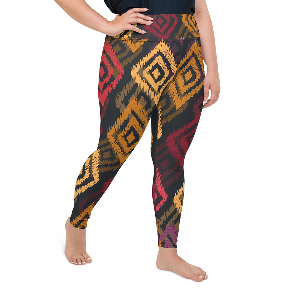 Thumbnail: Meso Diamond Yoga Leggings - Plus Size