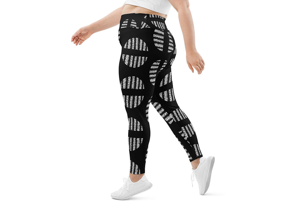Thumbnail: Noir Dot Yoga Leggings - Plus Size