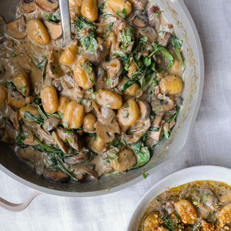 Creamy Porcini Mushroom & Spinach Gnocchi 