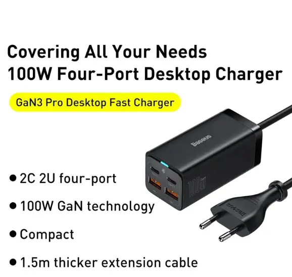 Thumbnail: GaN Desktop Charger - 2 USB-C + 2 USB-A Fast Charging
