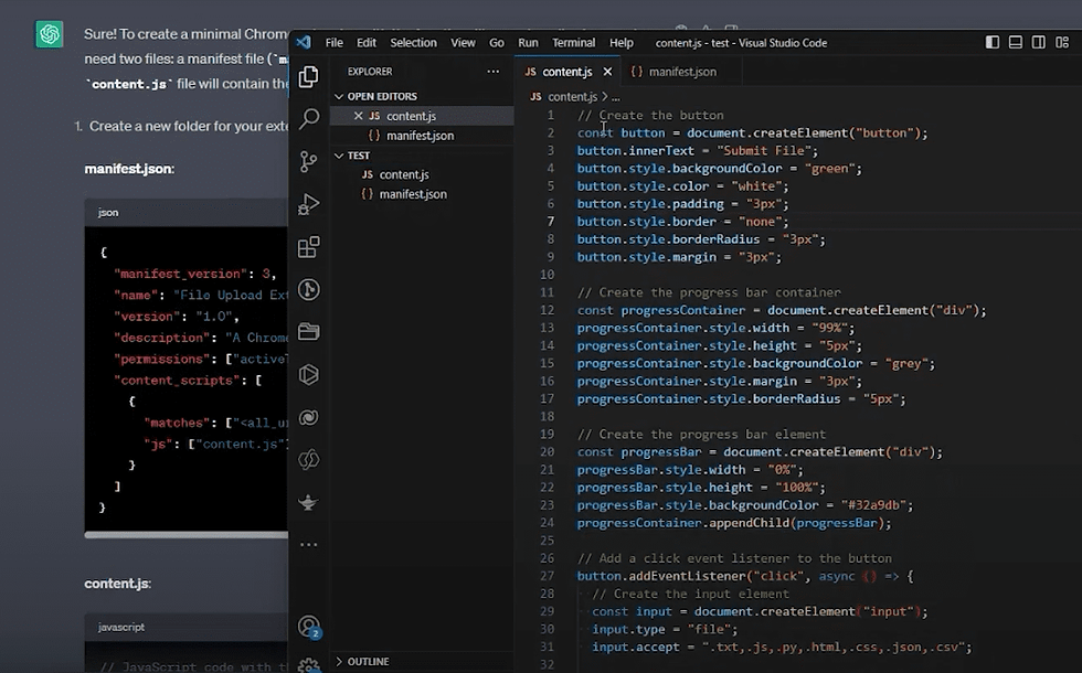 chatGPT and Visual Studio Code