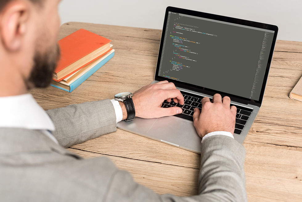 Man working on laptop