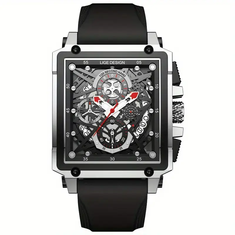 Thumbnail: LIGE Waterproof Quartz Square Wristwatch