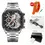 Thumbnail: MEGIR Multifunction Steel/Canvas Strap Quartz Wristwatch