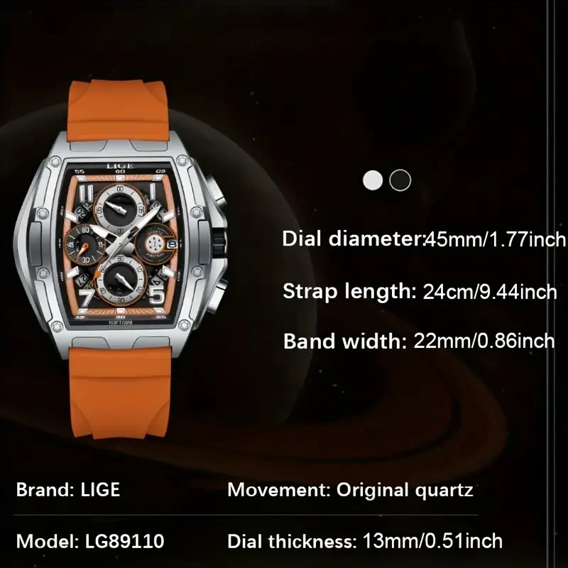 Thumbnail: LIGE Chronograph Quartz Wristwatch