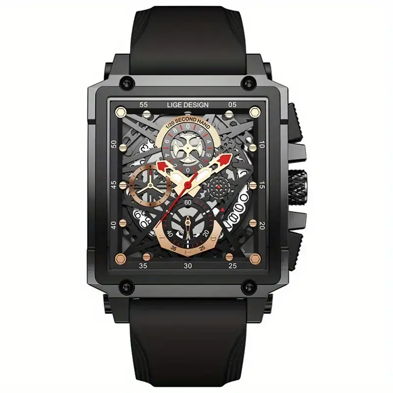 Thumbnail: LIGE Waterproof Quartz Square Wristwatch