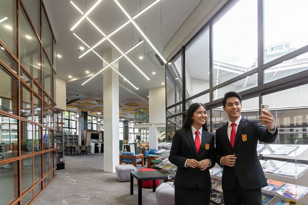 Collaborative student learning space at UA&P Pasig for Integrated Marketing and Brand Management programs.