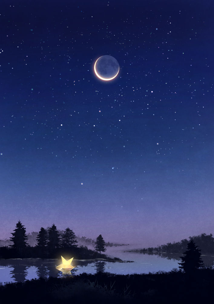 夕暮れの星野