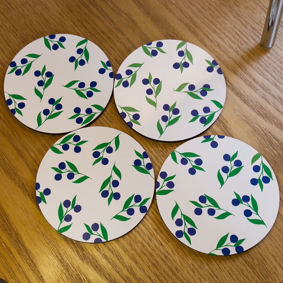 Thumbnail: Blueberry Coasters Set - 4pc