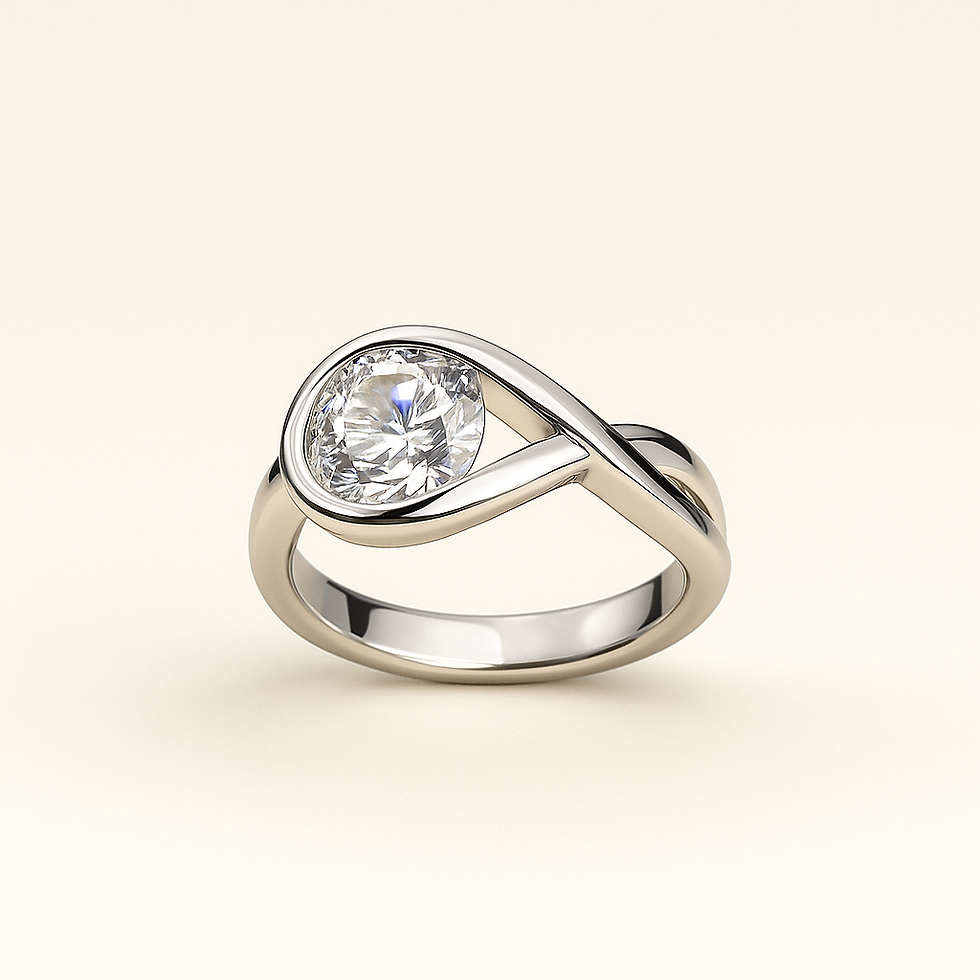 Elegant lab diamond ring, infinity design