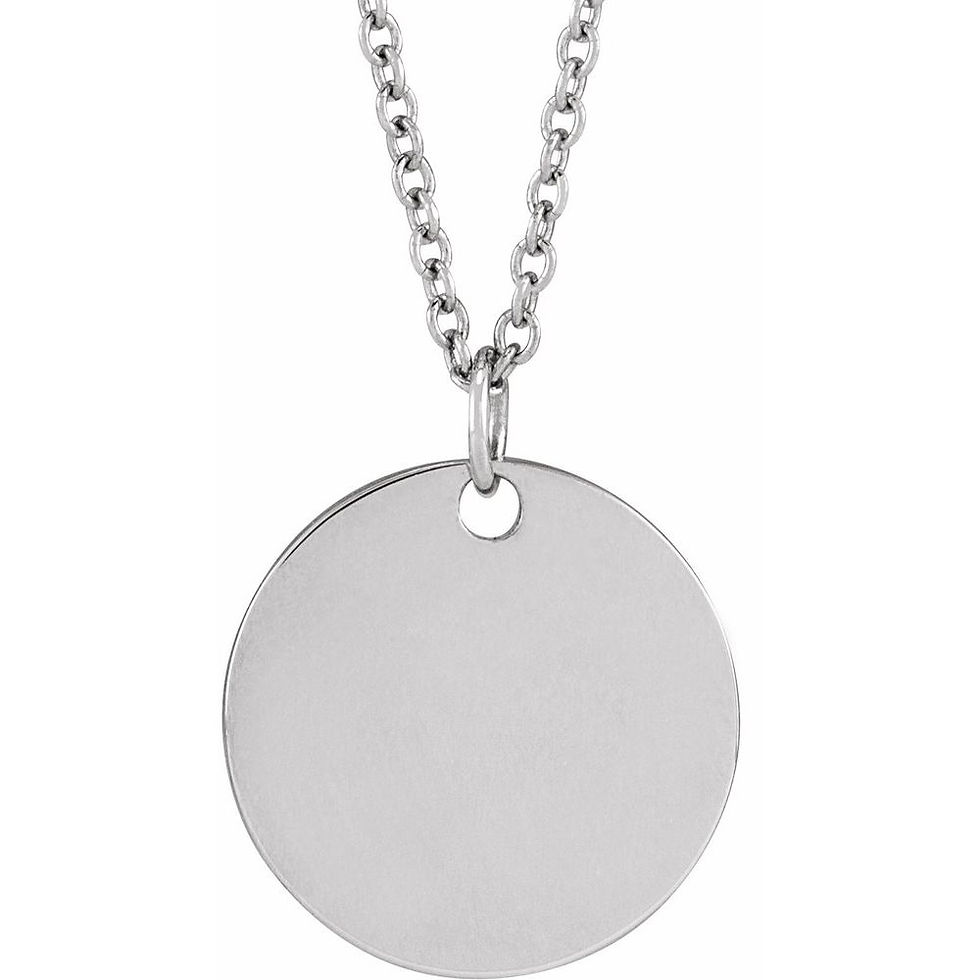 Thumbnail: Smooth back of sterling silver birth flower pendant necklace.