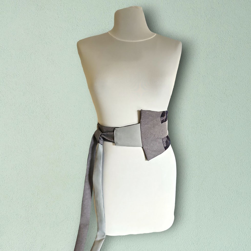 Thumbnail: Liverpool Street riem mint, grijs & print by Eva Schalckens