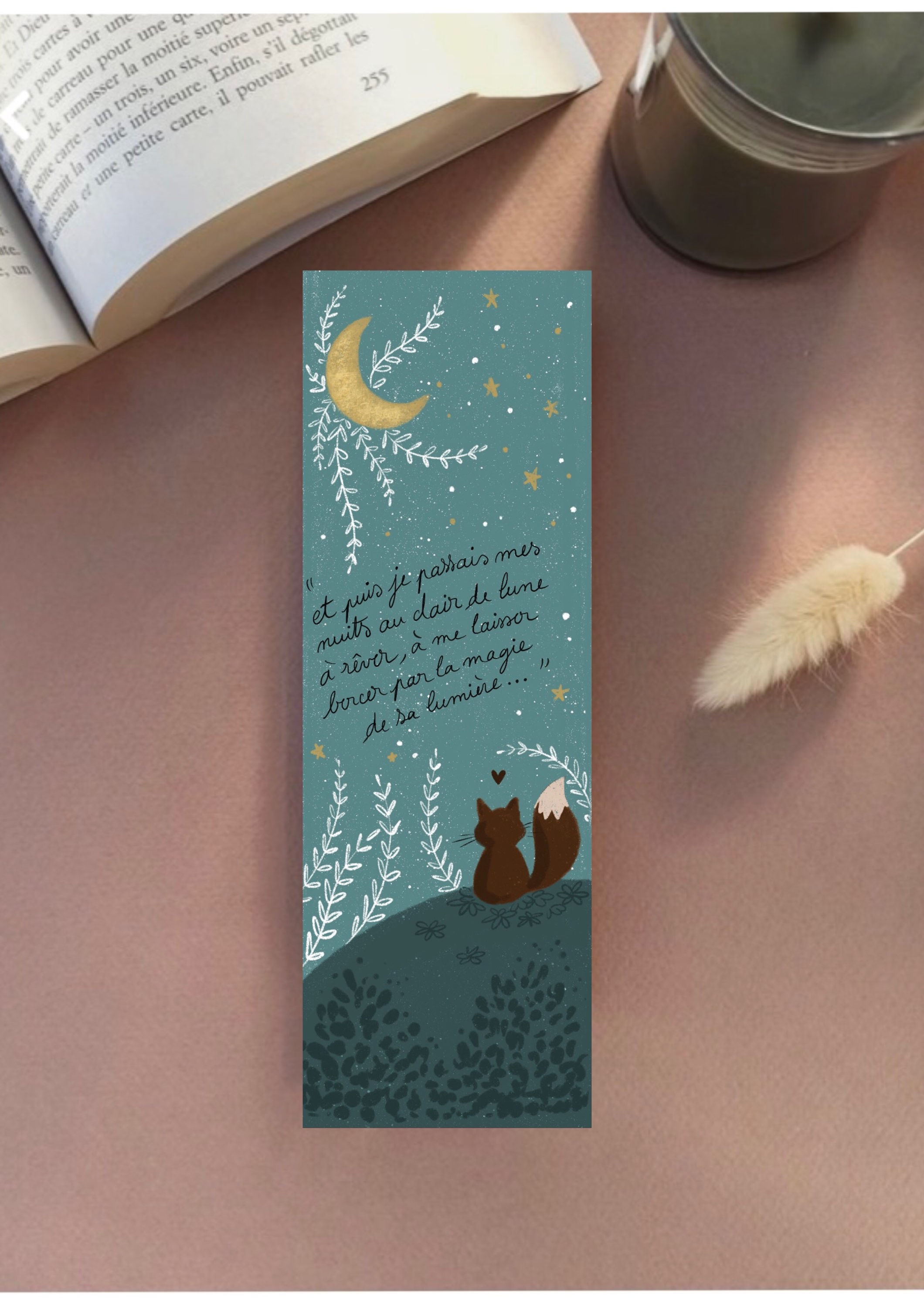 Marque page renard d’hiver