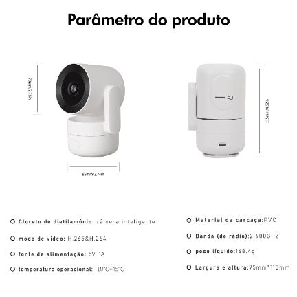 Miniatura: Mini Câmera de Segurança Inteligente WiFi — Vigilância Invisível e Sem Fio
