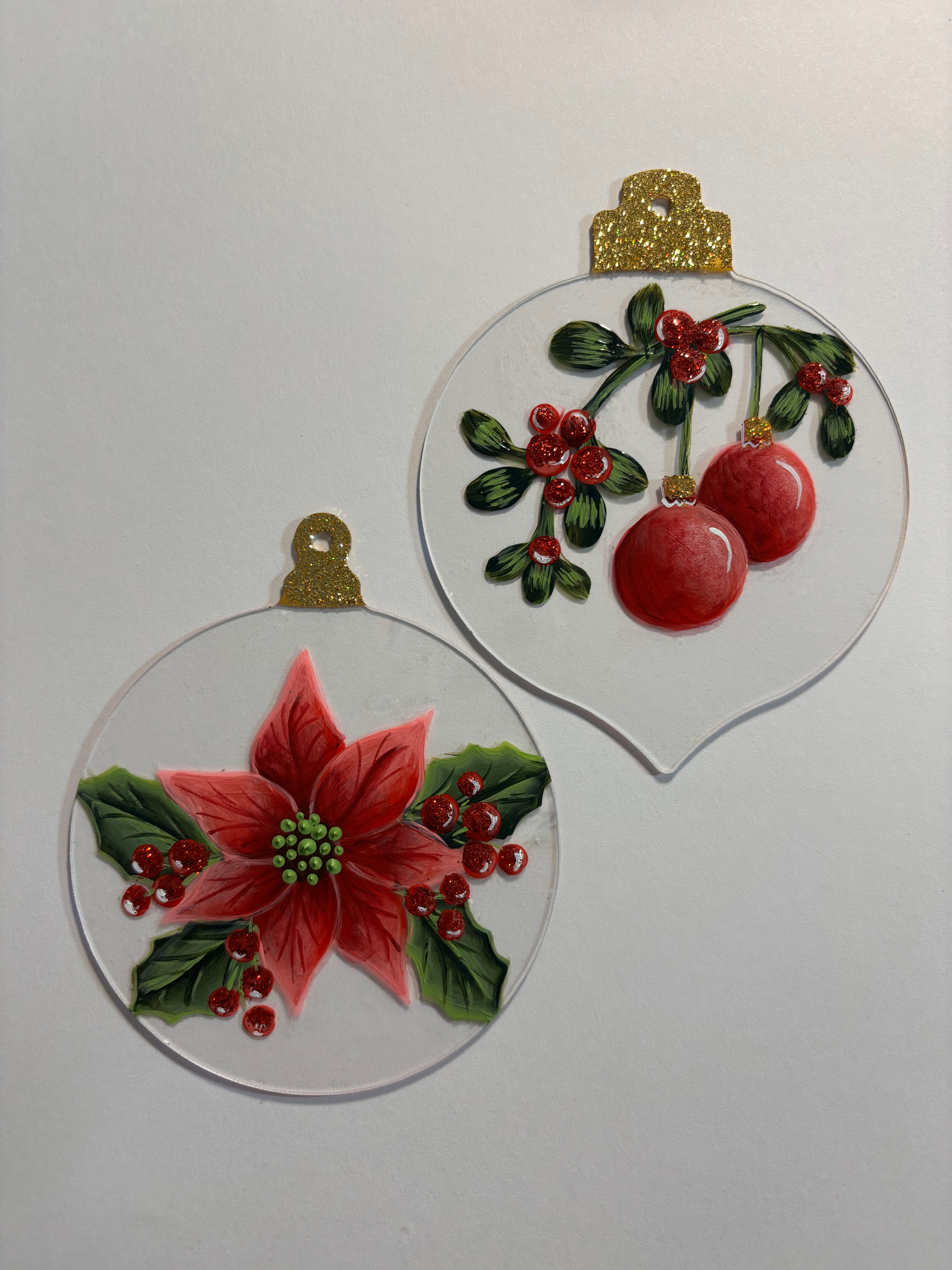 Holiday Ornaments-Poinsettia & Mistletoe E-Packet