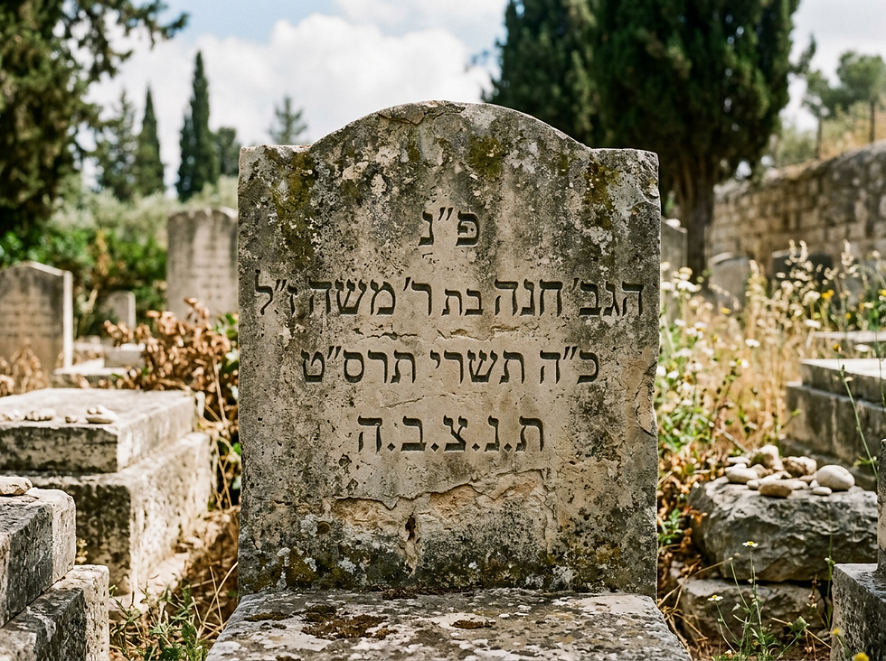 מבט מקרוב על מצבה מאבן טבעית עם כיתוב שהתיישן.