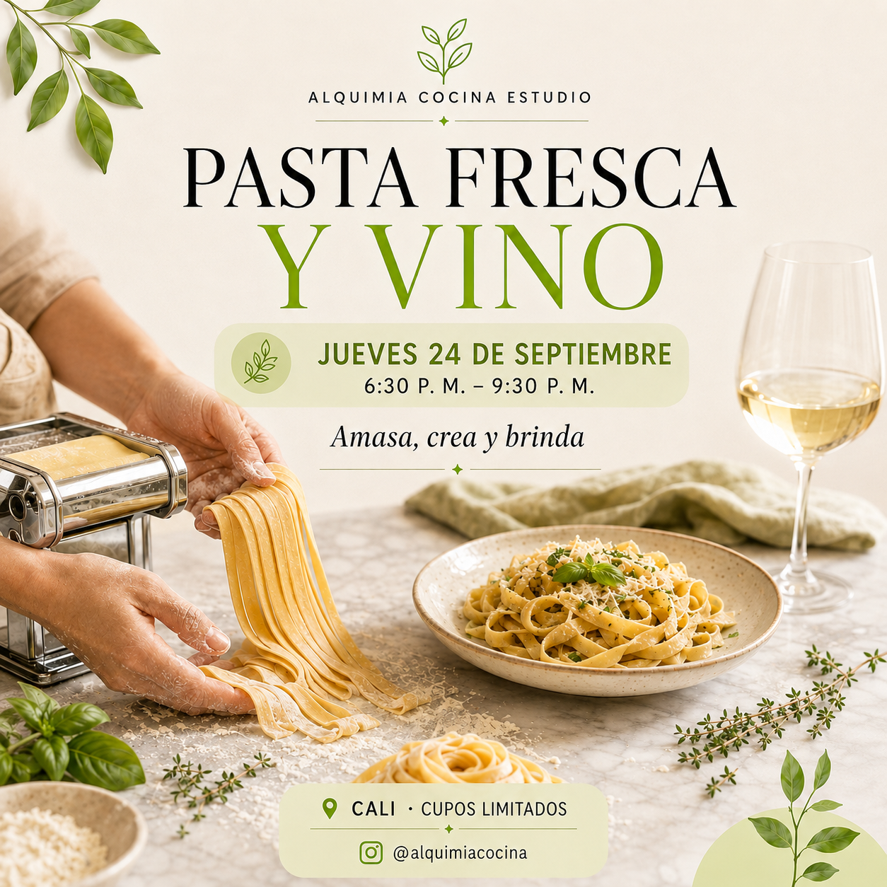 Pasta Artesanal y Vino