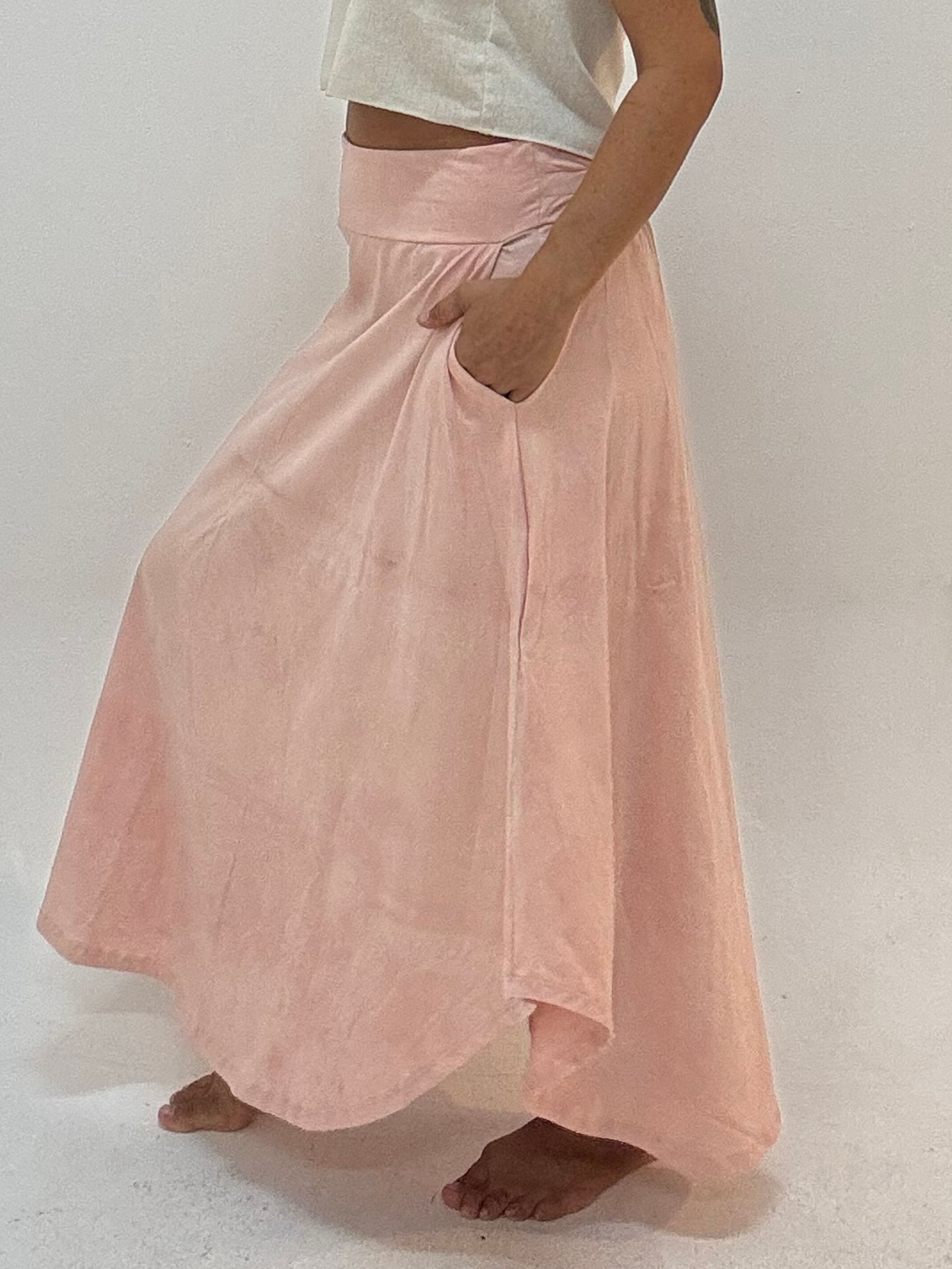 Saia rosa Pau Brasil malha orgânica 