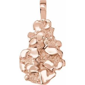 14K Rose Nugget Pendant