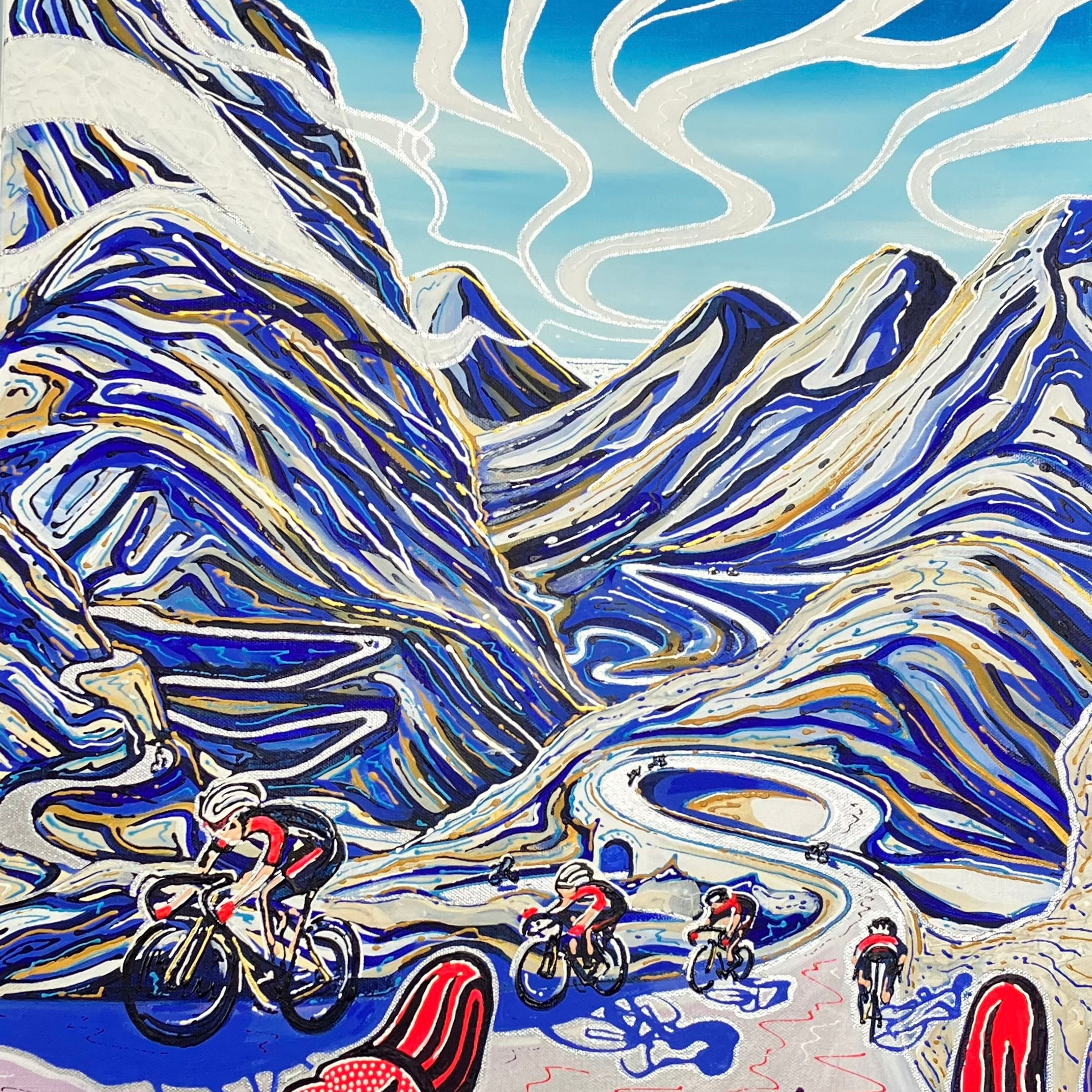 ‘Winter training on Sa Calobra’ 51cm x 61cm acrylics on deep box canvas