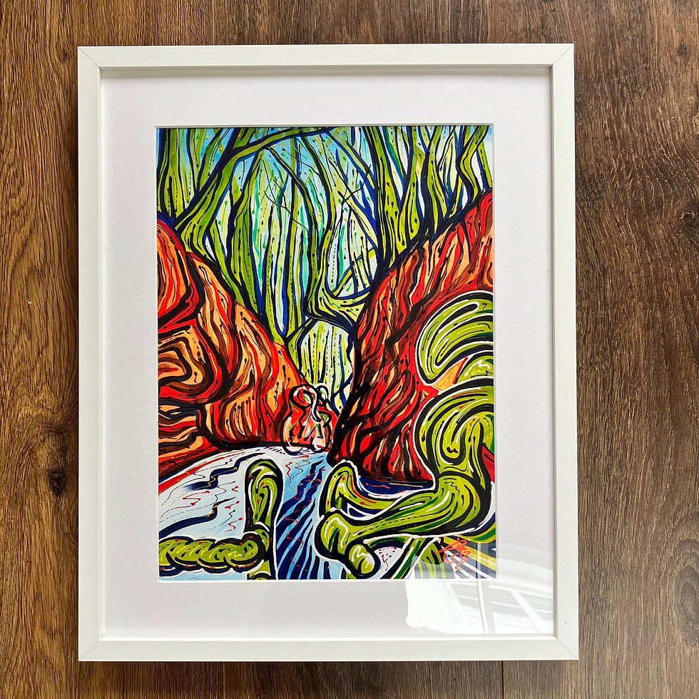 Thumbnail: ‘Leith Hill Descent’ 42cm x 52cm framed acrylic original