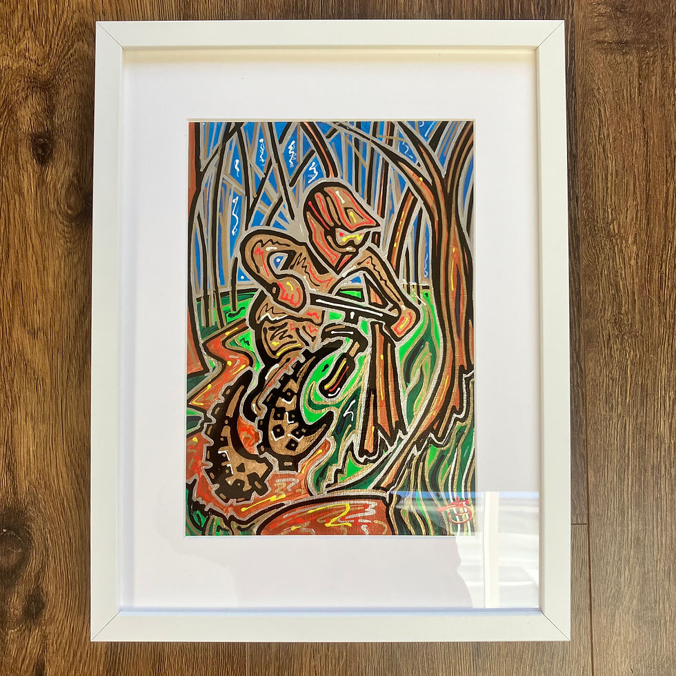 Thumbnail: 'Through the trees' 32cm x 42cm framed acrylic original