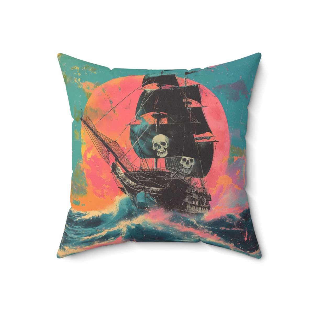 Open Sea Faux Suede Square Pillow