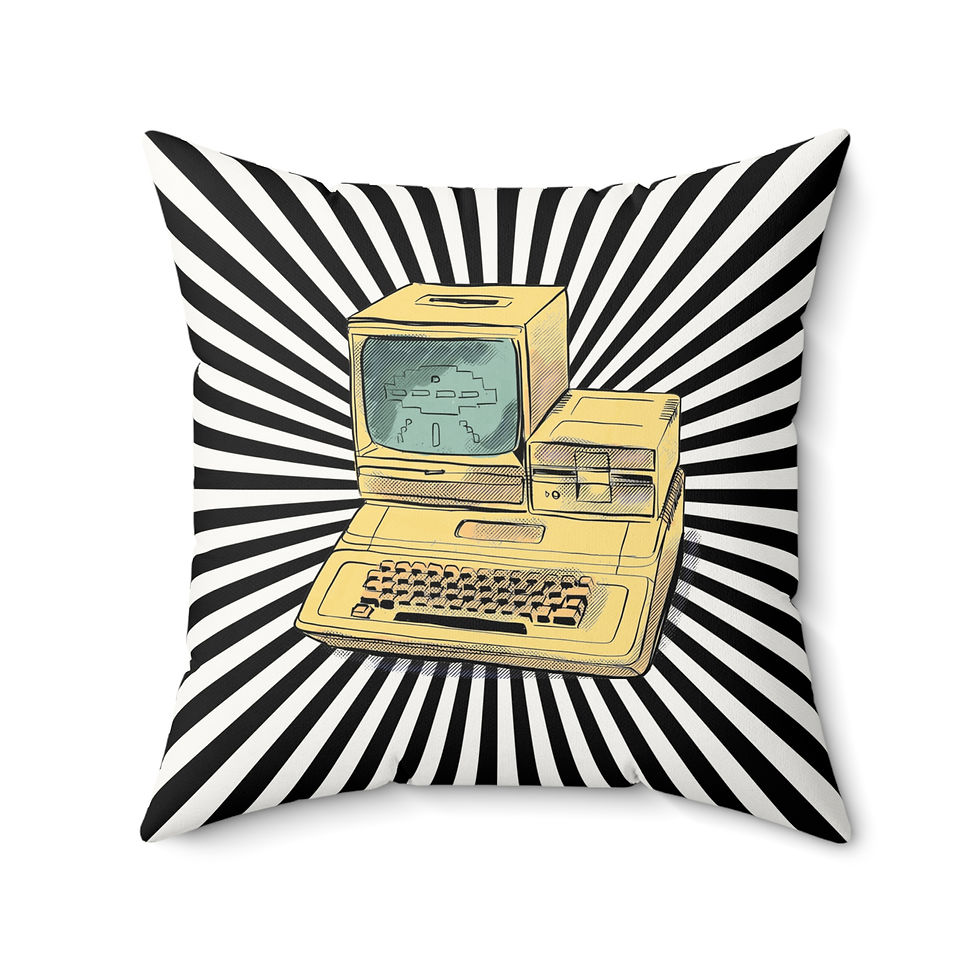 Compu-ter Pillow-Faux Suede Pillow