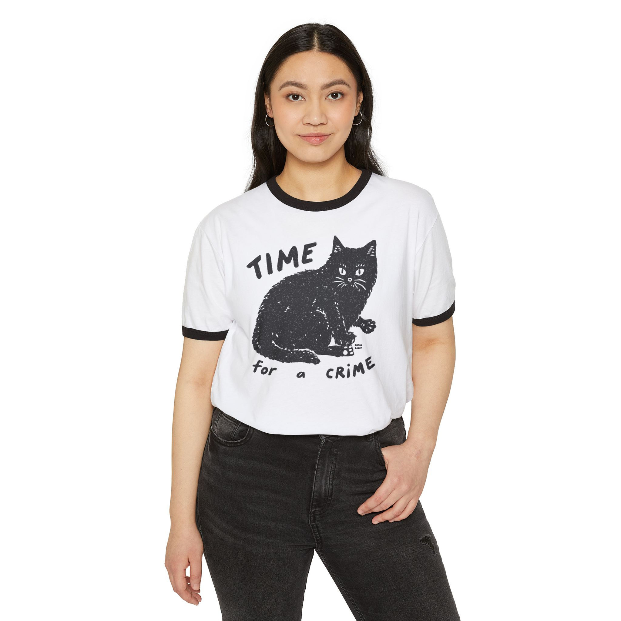 Crime Cat Ringer Tee