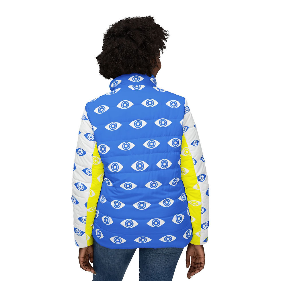 Thumbnail: The Queen-Women's Quilted Puffer Jacket BL/W