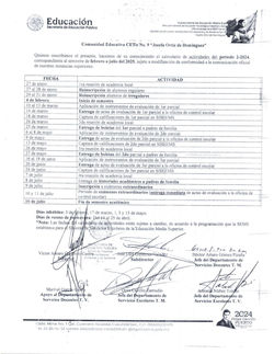 CALENDARIO ESCOLAR 2-2425