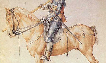 Part of a soldier on a horse - a study by Durer