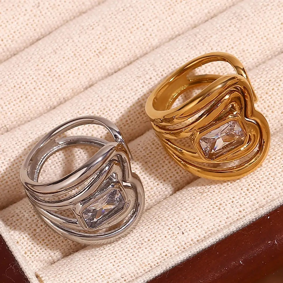 Miniatura: Solid Abstract Diamond Ring