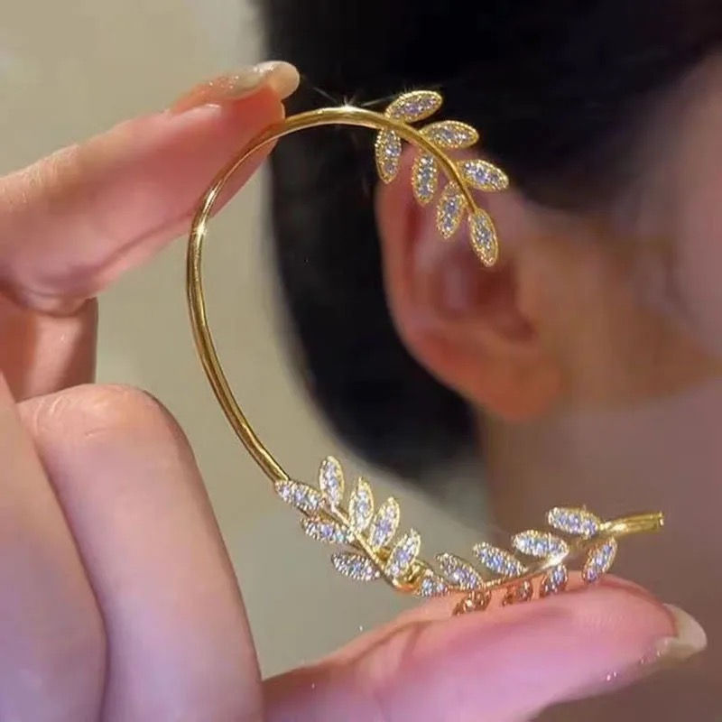 Thumbnail: Leafy Rhinestone Cuff Earring