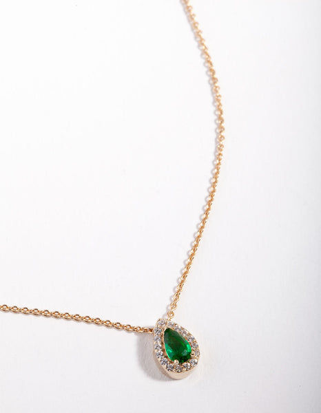Thumbnail: Gold Plated Genuine Jade Necklace