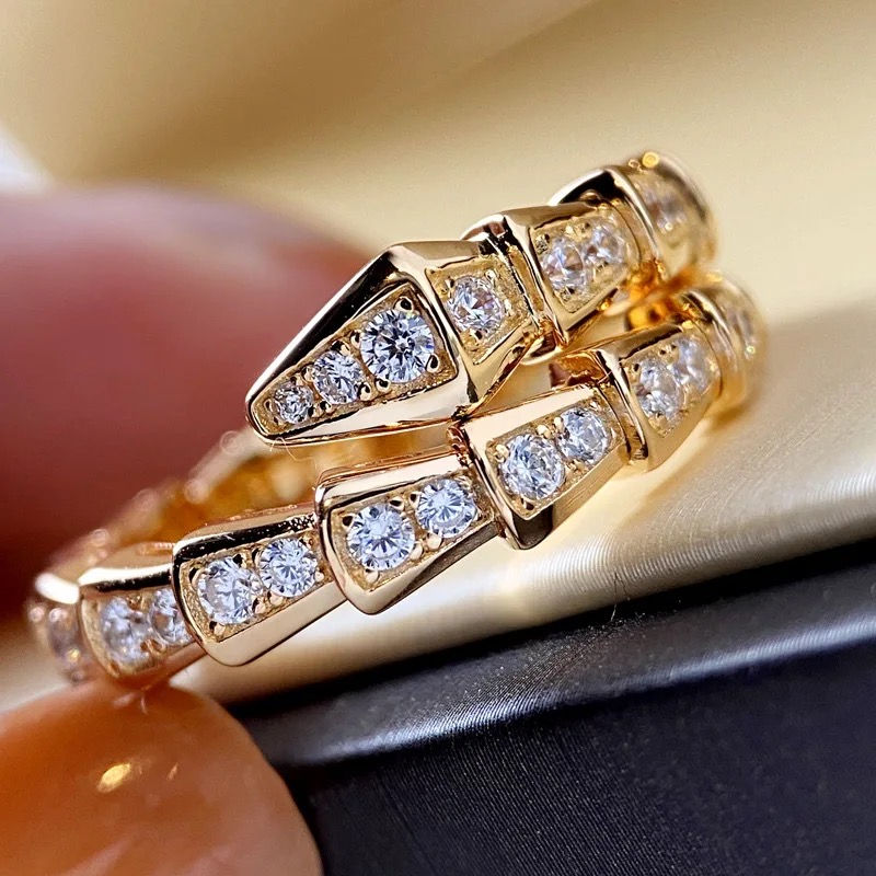 Thumbnail: Abstract Diamond Snake Ring