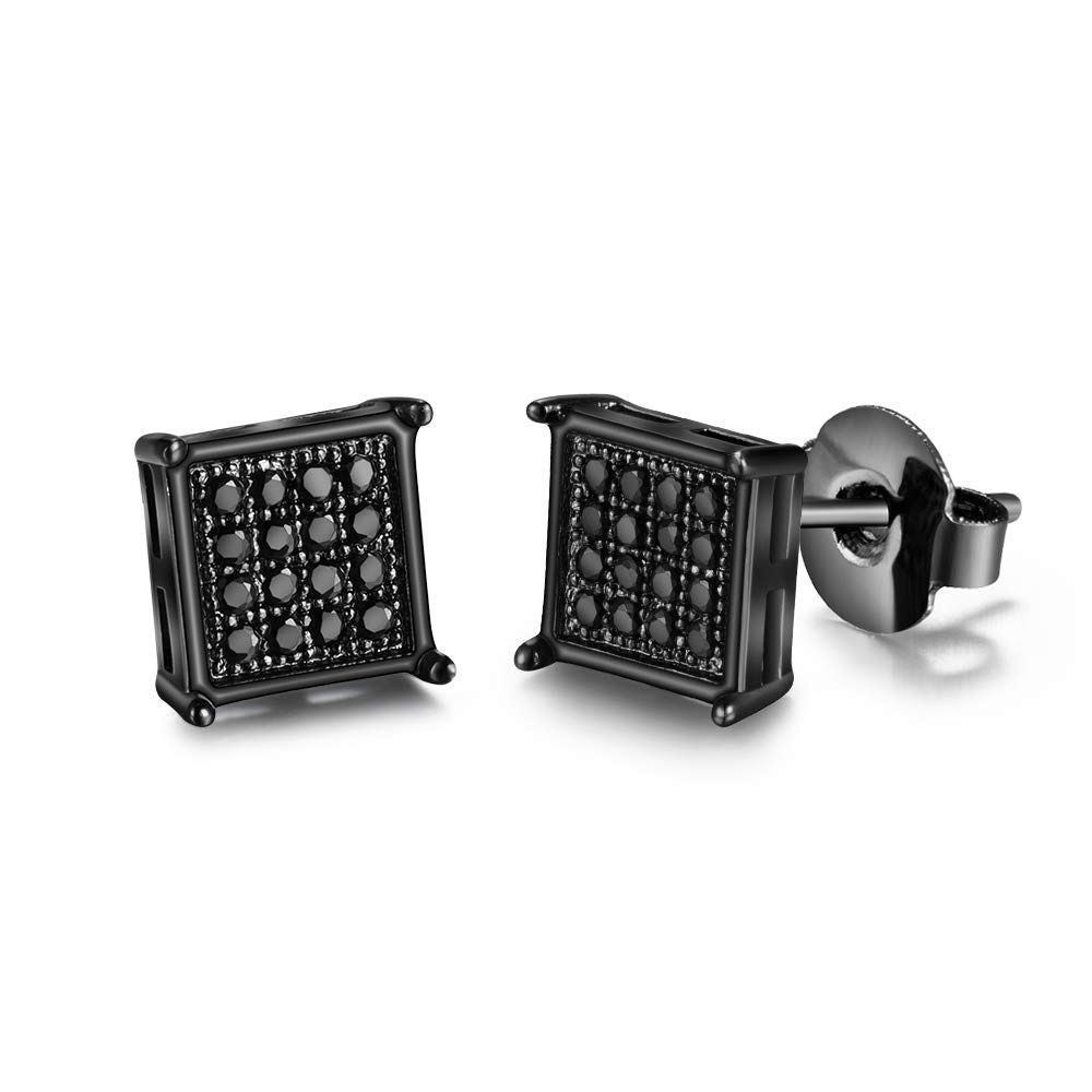 Full Diamond Square Studs