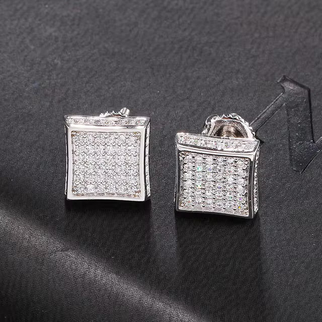 Thumbnail: Full Diamond Square Studs