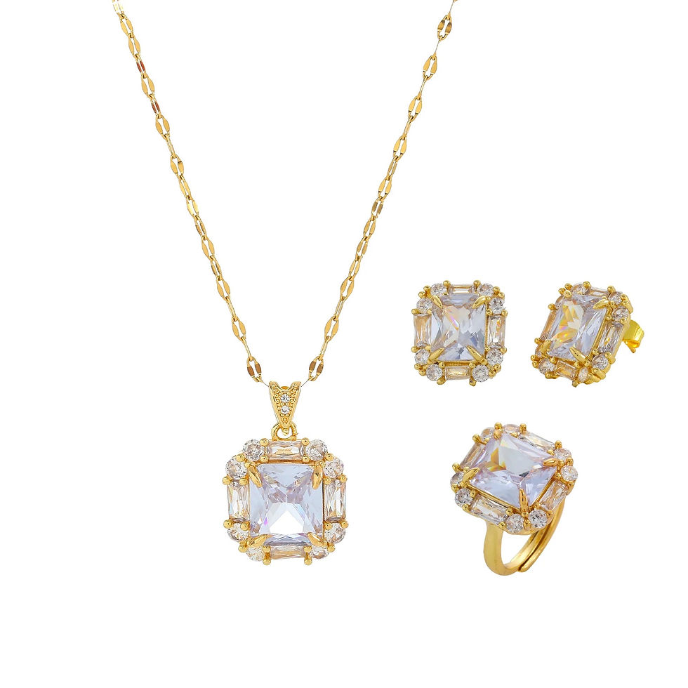 Thumbnail: Emerald Cut Halo Set