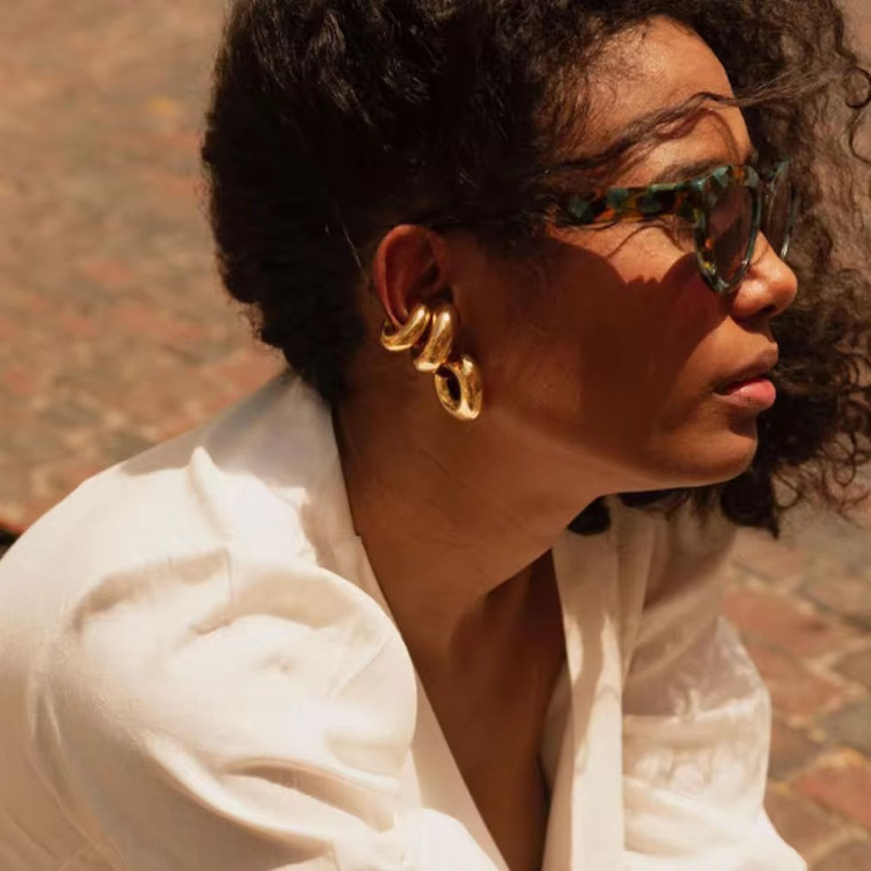 Thumbnail: Hammered Gold Statement Hoops