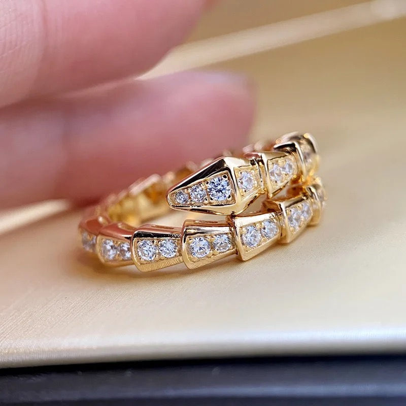 Thumbnail: Abstract Diamond Snake Ring