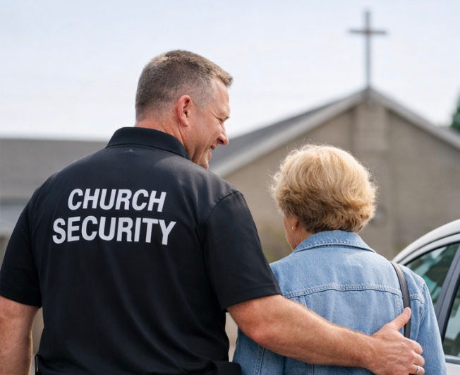 Safety Team Member Assisting a Church Member 