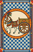 Catania decorated Horse and Kart